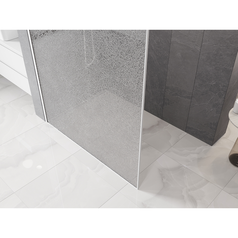 Mexen Kioto душ кабина Walk-in 160 x 200 см, прозрачно-крекъл 12 мм, бяла - 800-160-101-20-04-X