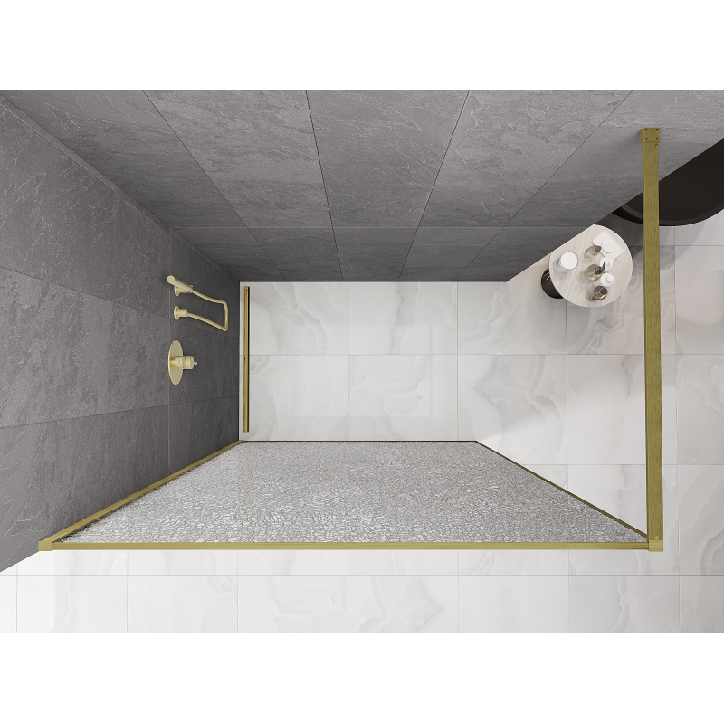 Mexen Kioto стенен панел за душ кабина Walk-in 160 x 200 см, crackle прозрачен 12 мм,