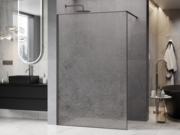 Mexen Kioto Душ панел Walk-in 150 x 200 cm, crackle прозрачно 12 мм, gun gray четкано