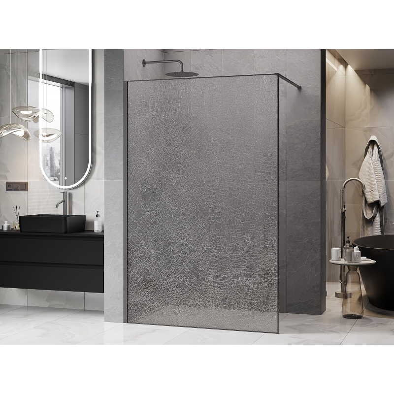 Mexen Kioto Душ стена Walk-in 90 x 200 см, прозрачно пукнато стъкло 12 мм,