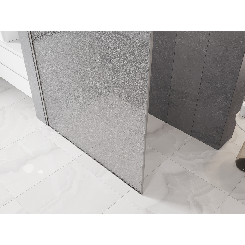 Mexen Kioto душ екран Walk-in 80 x 200 cm, Crackle прозрачен 12 mm, четкан никел