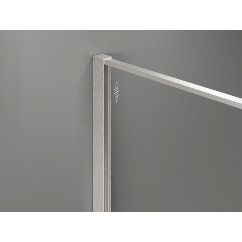 Mexen Kioto душ екран Walk-in 160 x 200 cm, прозрачен пукнатини 12 mm, изчеткан никел
