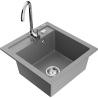 Mexen Vito гранитна мивка с 1 отделение с кухненски смесител Telma, сив