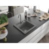 Granitна кухненска мивка Mexen Vito с 1 отделение и кухненски смесител Telma, сив - 6503-71-670200-71
