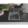Granitна кухненска мивка Mexen Vito с 1 отделение и кухненски смесител Telma, сив - 6503-71-670200-71