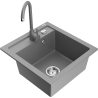 Mexen Vito гранитна мивка с 1 камера с кухненски смесител Telma, сиво