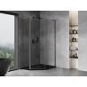 Mexen Mist L асиметрична петстенна душ кабина с размери 80 x 90 см, прозрачна,