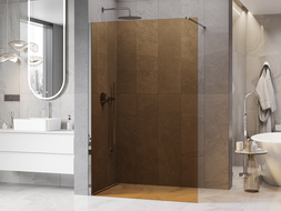 Mexen Kioto душ преграда Walk-in 90 x 200 см, бронз 8 мм, хром - 800-090-101-01-32