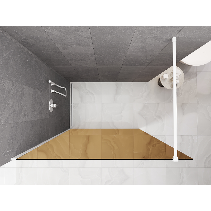 Mexen Kioto Душ кабина Walk-in 80 x 200 см, бронз 8 мм, бяла - 800-080-101-20-32