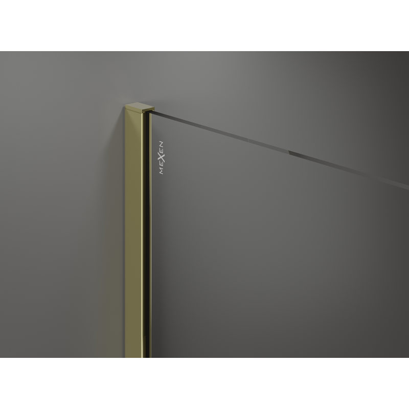 Mexen Kioto стенна душ кабина Walk-in 130 x 200 cm, бронз 8 mm, златна - 800-130-101-50-32