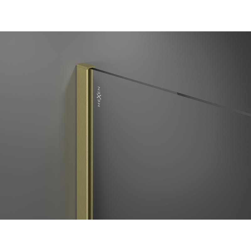 Mexen Kioto душ параван Walk-in 130 x 200 cm, бронз 8 mm, златисто четкан - 800-130-101-55-32