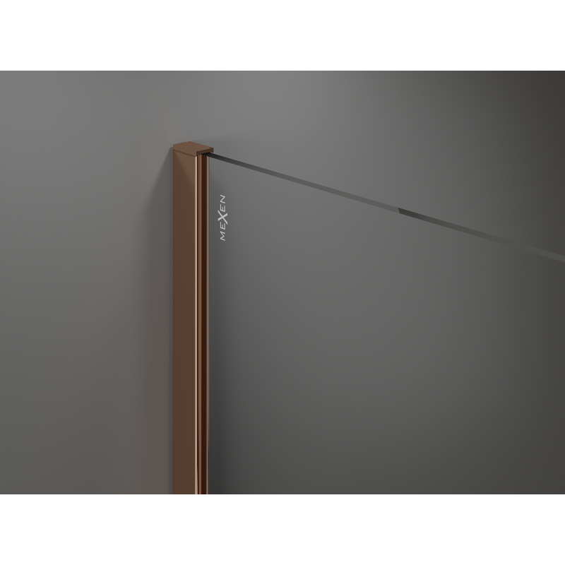 Mexen Kioto преграда за душ Walk-in 130 x 200 cm, бронз 8 mm, розово злато - 800-130-101-60-32