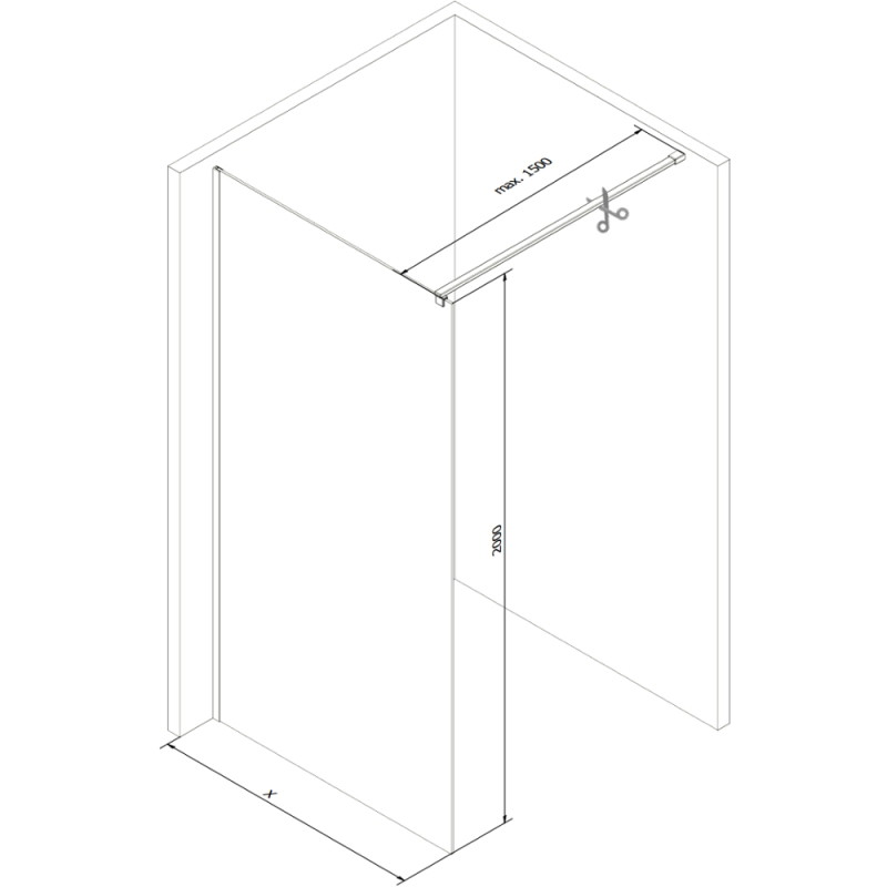 Mexen Kioto душ панел Walk-in 130 x 200 cm, бронз 8 mm, четкана мед - 800-130-101-65-32