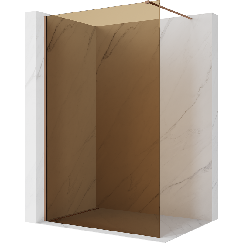 Mexen Kioto душ панел Walk-in 130 x 200 cm, бронз 8 mm, четкана мед - 800-130-101-65-32