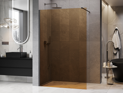 Mexen Kioto душ преграда Walk-in 120 x 200 см, бронз 8 мм, четка сива пушка