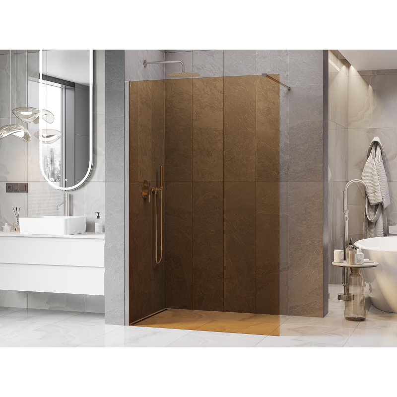 Mexen Kioto душ параван Walk-in 110 x 200 cm, бронз 8 мм, четкан никел - 800-110-101-97-32