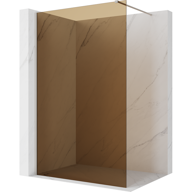 Mexen Kioto душ параван Walk-in 110 x 200 cm, бронз 8 мм, четкан никел - 800-110-101-97-32
