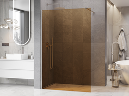 Mexen Kioto душ панел Walk-in 120 x 200 см, бронз 8 мм, полиран никел - 800-120-101-97-32