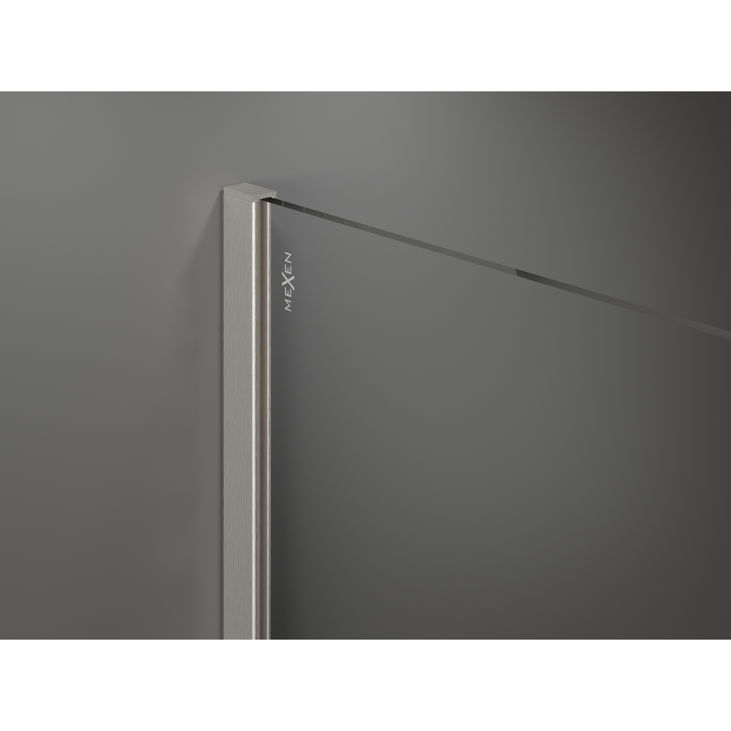 Mexen Kioto Стенна преграда за душ Walk-in 130 x 200 см, бронз 8 мм, матиран никел