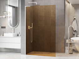 Mexen Kioto L стенен панел за душ Walk-in 90 x 200 см, кафяв, бял - 800-090-103-20-32