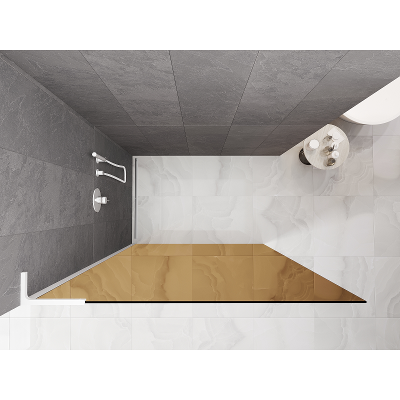 Mexen Kioto L душ кабина Walk-in 120 x 200 см, кафява, бяла - 800-120-103-20-32
