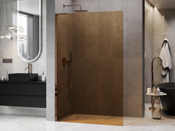 Mexen Kioto L душ панел Walk-in 100 x 200 см, кафяво, розово злато - 800-100-103-60-32