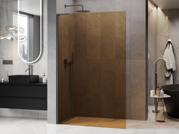 Mexen Kioto L стенен панел за душ Walk-in 100 x 200 см, кафяв, полиран gun gray