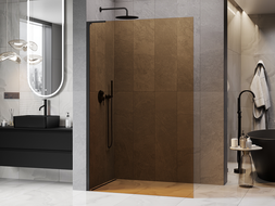 Mexen Kioto L душ стена Walk-in 110 x 200 cm, кафява, черна - 800-110-103-70-32