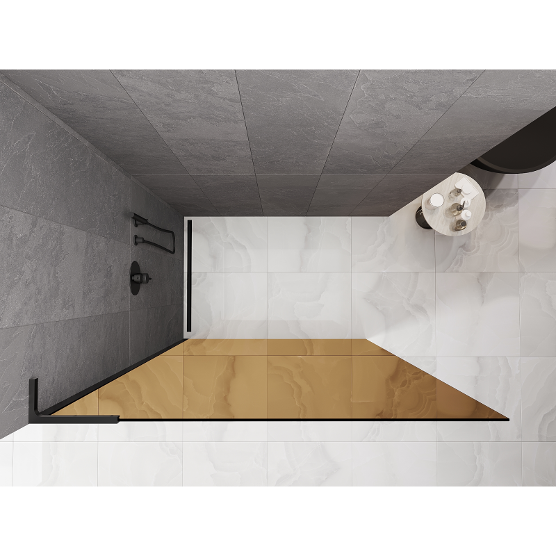 Mexen Kioto L душ преграда Walk-in 120 x 200 см, кафяв, черен - 800-120-103-70-32