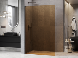 Mexen Kioto L Душ преграда Walk-in 120 x 200 см, кафяв, gun metal - 800-120-103-95-32
