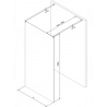 Mexen Kioto свободно стояща душ стена 130 x 200 cm, кафяво 8 mm, бяло - 800-130-002-20-32