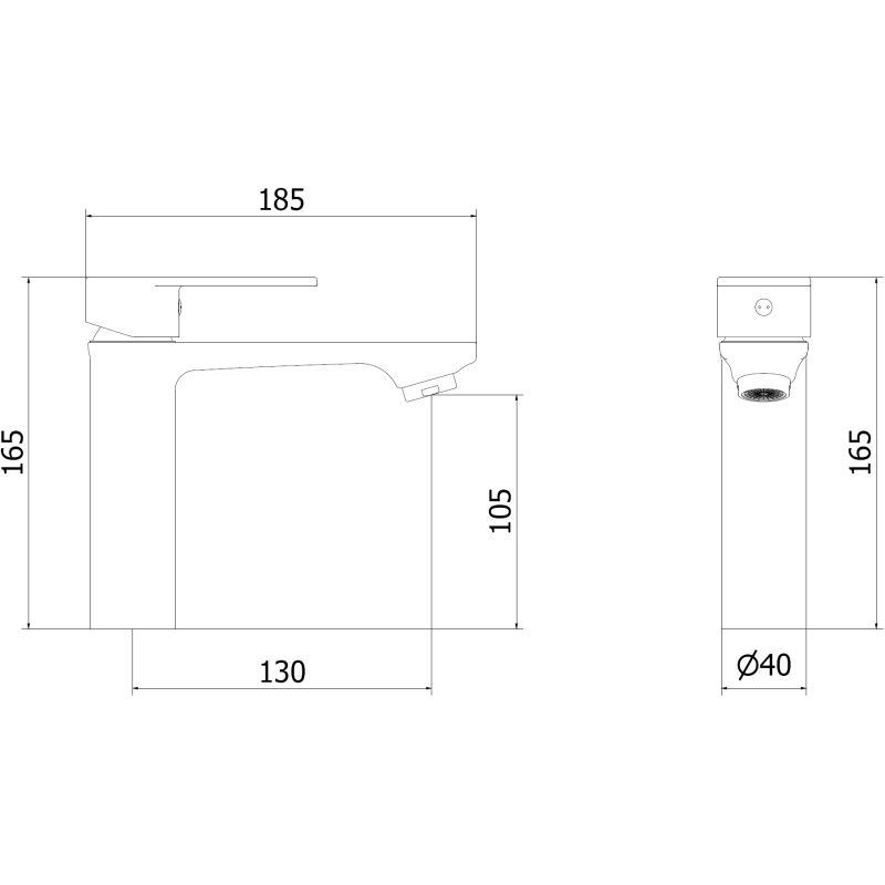 Mexen Royo смесител за мивка, черен - 72200-70