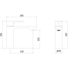 Mexen Royo смесител за мивка, графит - 72200-66