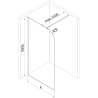 Mexen Kioto-P стенен параван за душ Walk-in 130 x 200 см, прозрачен 8 мм, хром