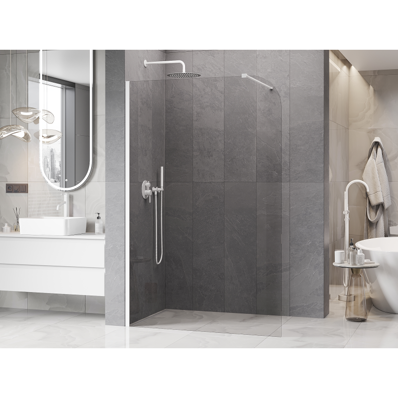 Mexen Kioto-P душ панел Walk-in 70 x 200 см, прозрачен 8 мм, бял - 800-070-101-20-00-P