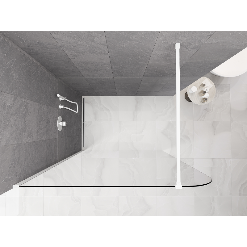 Mexen Kioto-P душ параван Walk-in 130 x 200 см, прозрачен 8 мм, бял - 800-130-101-20-00-P