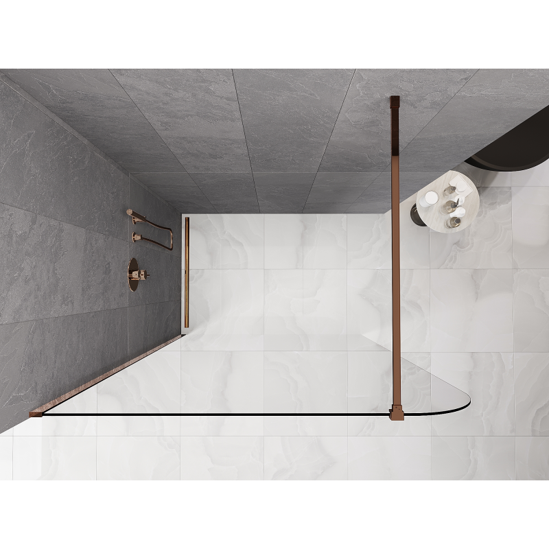 Mexen Kioto-P стенна преграда за душ Walk-in 80 x 200 см, прозрачна 8 мм, розово