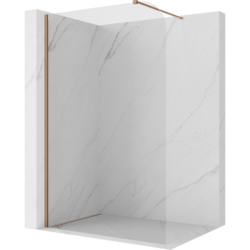 Mexen Kioto-P душ панел Walk-in 130 x 200 cm, прозрачен 8 mm, четкан мед - 800-130-101-65-00-P