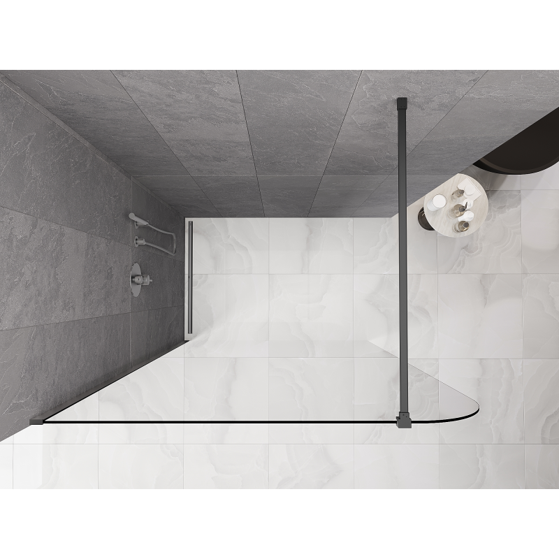 Mexen Kioto-P Душ параван Walk-in 80 x 200 см, прозрачен 8 мм, gun metal - 800-080-101-95-00-P