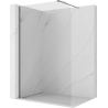 Mexen Kioto-P душ стена Walk-in 130 x 200 см, прозрачен 8 мм, оръжеен метал