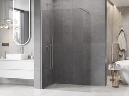 Mexen Kioto-P душ-преграда Walk-in 70 x 200 см, прозрачно 8 мм, изчеткан никел