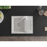 Mexen Enzo гранитна мивка с 1 камера, отцедник и кухненски смесител Telma, бял