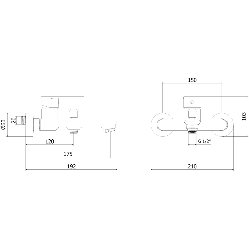 Mexen Royo батерия за вана, черна - 72230-70