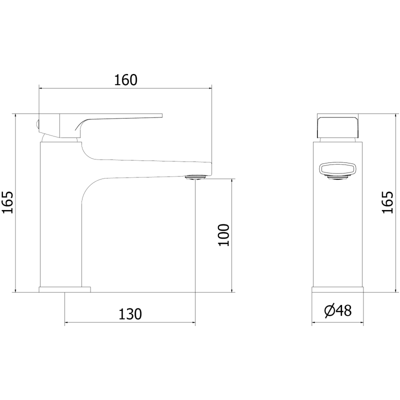 Mexen Lynx смесител за мивка, черен - 745900-70