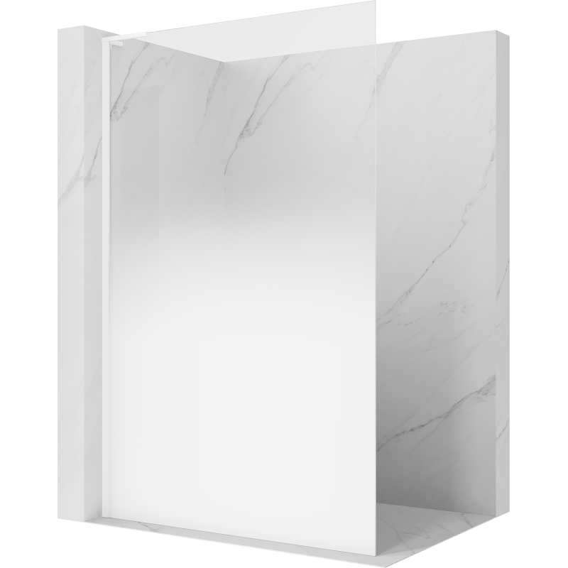 Mexen Kioto L душ-преграда Walk-in 120 x 200 cm, омбре бяла 8 mm, бяла - 800-120-103-20-86