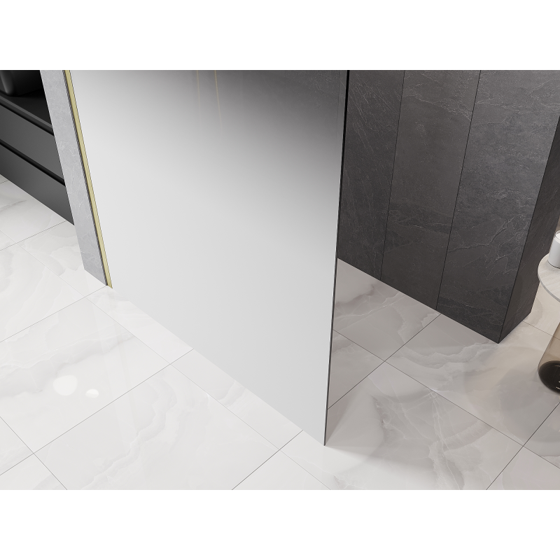 Mexen Kioto L душ стена Walk-in 110 x 200 cm, омбре бяло 8 мм, злато четкано - 800-110-103-55-86