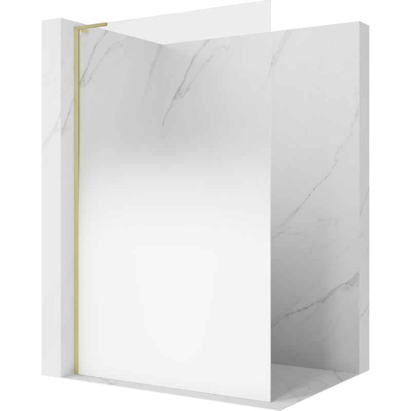 Mexen Kioto L душ стена Walk-in 110 x 200 cm, омбре бяло 8 мм, злато четкано - 800-110-103-55-86