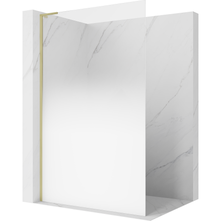 Mexen Kioto L душ стена Walk-in 110 x 200 cm, омбре бяло 8 мм, злато четкано - 800-110-103-55-86
