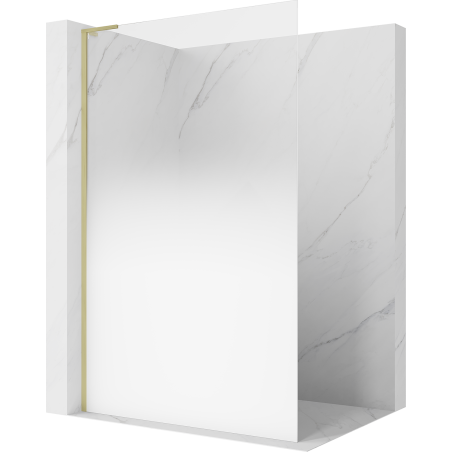 Mexen Kioto L душ стена Walk-in 120 x 200 см, омбре бяла 8 мм, златна четкосана