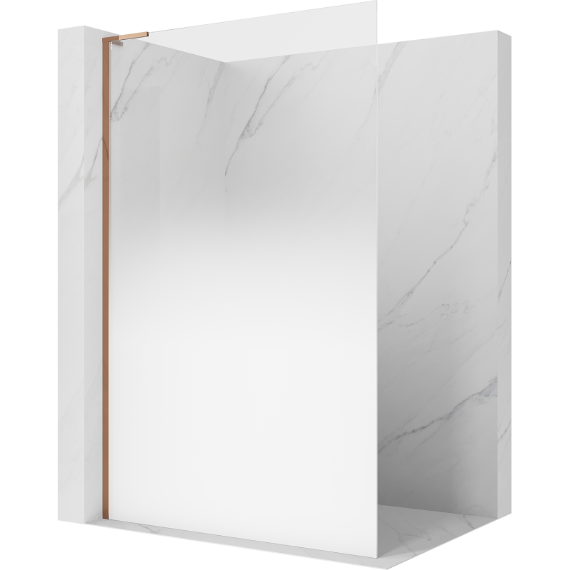 Mexen Kioto L душ-преграда Walk-in 110 x 200 см, бяла омбре 8 mm, розово злато